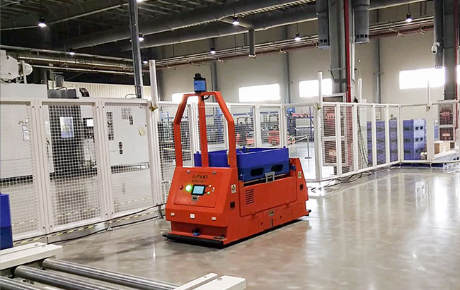 Comunicazione guidata a laser di WIFI del robot del AGV del trasportatore a rulli di tempo di lunga vita